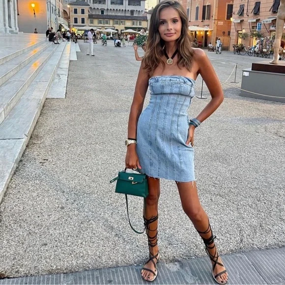 NWT Zara Denim Mini Dress - Picture 13 of 17